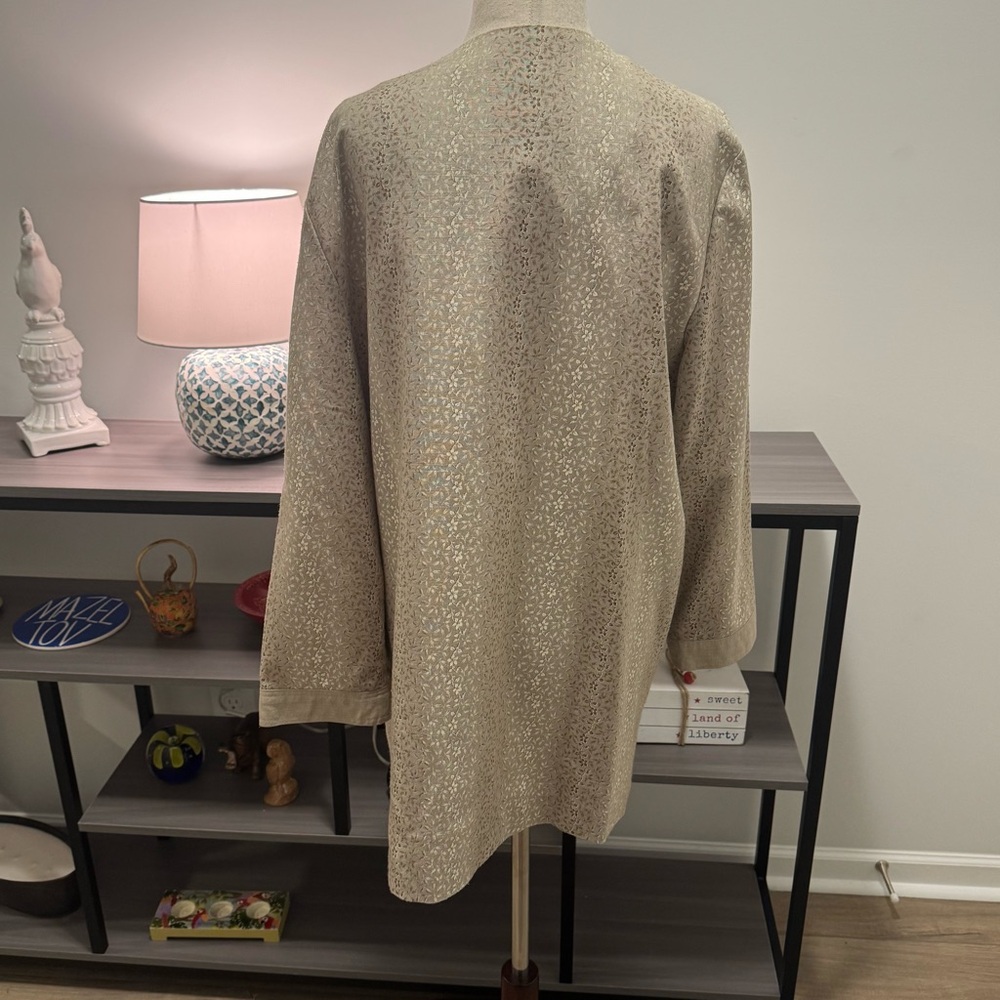 Vintage 1970s–1980s Lady Carole of New York Gold Floral Jacquard Jacket –Size 16 - Picture 6 of 9